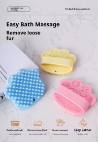 Dog Bath Brush,Pet Bath Comb Brush Soothing Massage Rubber Comb,Pet bathing brush - Light Blue
