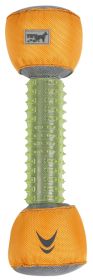 Pet Life 'Hoist-a-Fetch' Durable Nylon and Rubber Floating Dental Fetch Dog Toy - Green / Orange