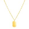 14K Yellow Gold Dog Tag Necklace - 18 inches