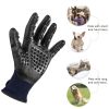 Pet Hair Removal Gloves; Pet Grooming Gloves; Bathing; Hair Remover Gloves; Gentle Brush for Cats; Dogs; and Horses - black - NO.9