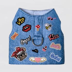 Rebel Dog Harness (Color: Denim, Size: LG)