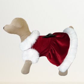 Santa Baby Dog Dress (Color: Red & White, Size: XXS)