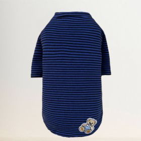 Striped Baby Beer Dog Tee (Color: Striped Navy, Size: XXS)