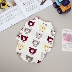 Pet clothes Dog clothes Autumn and winter new cat pet clothes Two leg sweater 22 Happy bear bottoming shirt (Colour: 22 Happy Bear Undercoat - Red, Size: XXL)