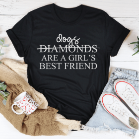 Dogs Are A Girl's Best Friend T-Shirt (Color: Black Heather, Size: XL)