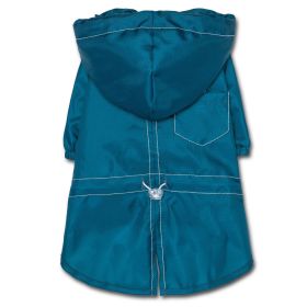 Touchdog Split-Vent Designer Waterproof Dog Raincoat (Color: Blue, Size: large)