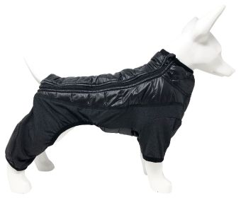 Pet Life 'Aura-Vent' Lightweight 4-Season Stretch and Quick-Dry Full Body Dog Jacket (Color: Black, Size: medium)