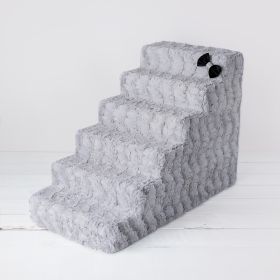 Luxury Pet Stairs (Color: Dove Grey, Size: 6 - Step)
