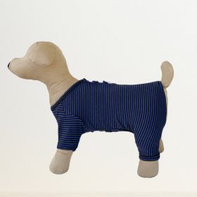 Sweet Dreams Dog Pajamas (Color: Striped Blue, Size: LG)