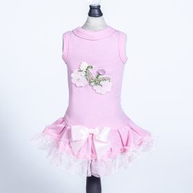 Bicycle Dog Dress (Color: Pink, Size: MD)