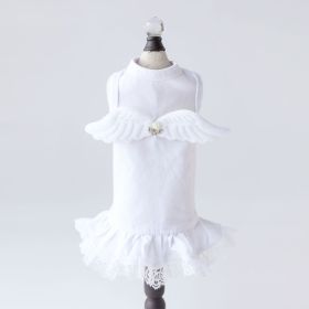 Lil Angel Dog Dress (Color: White, Size: MD)