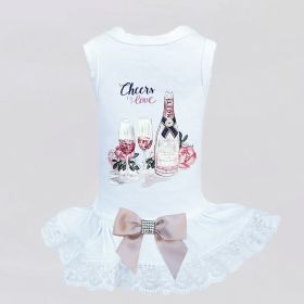 Cheers Dog Dress (Color: White, Size: MD)