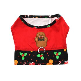 Gingerbread Fabric Harness with Matching Leash (Size: X-Small)
