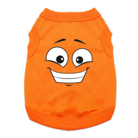 Happy Face Dog Shirt (Color: Sunset Orange, Size: X-Small)