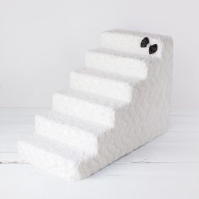 Luxury Pet Stairs (Color: Classy Ivory, Size: 6 - Step)