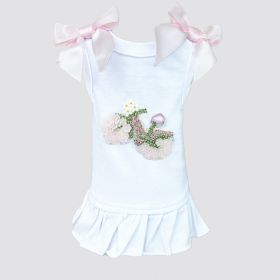 Summer Stroll Dog Dress (Color: White, Size: SM)