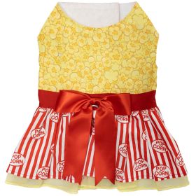 Movie Theater Popcorn Dog Dress with Matching Leash (Size: X-Small)
