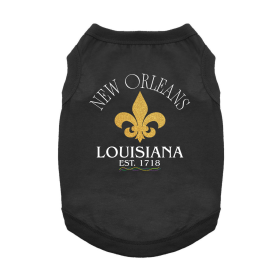 New Orleans LA Dog Shirt (Color: Jet Black, Size: X-Small)