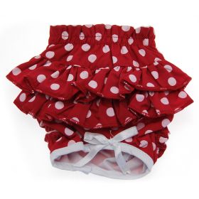 Ruffled Red Polka Dot Dog Panties (Size: X-Small)