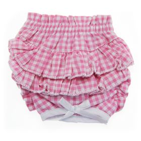 Ruffled Pink Gingham Dog Panties (Size: X-Small)