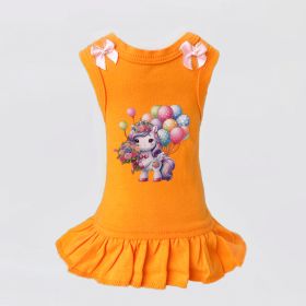 Party Girl Dog Dress (Color: Orange, Size: LG)