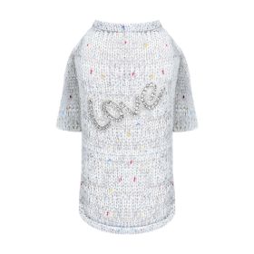 Love Dog Sweater (Color: Grey, Size: LG)