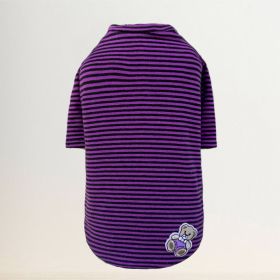 Striped Baby Beer Dog Tee (Color: Striped Purple, Size: SM)